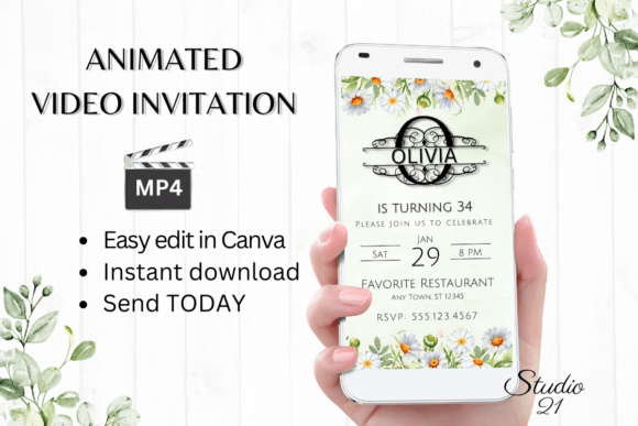 Animated Invitation (Monogram Letter O) for Digital Events