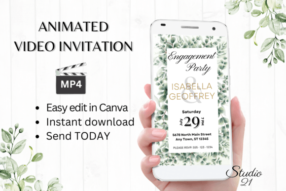 Classic Engagement Party Invite W1400: A Digital Template That Delivers Elegance Instantly
