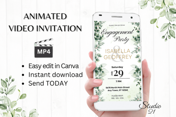 Classic Engagement Party Invite W1404: Effortless Elegance