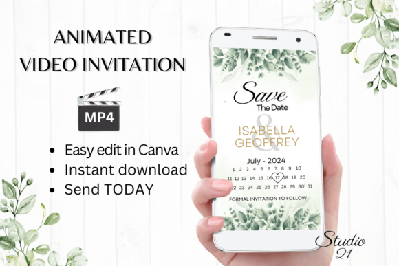 Classic Save the Date W2408B: Elegant Digital Invitations