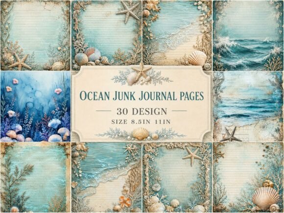 Coastal Beach Journal Page Backgrounds: Your Digital Toolkit for Soft Nautical Design