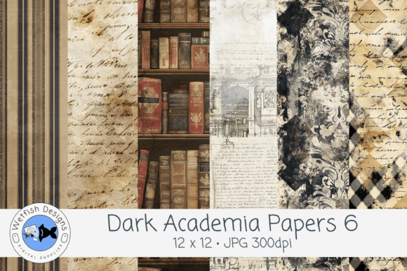 Dark Academia JPG Backgrounds 6: Moody Papers for Design