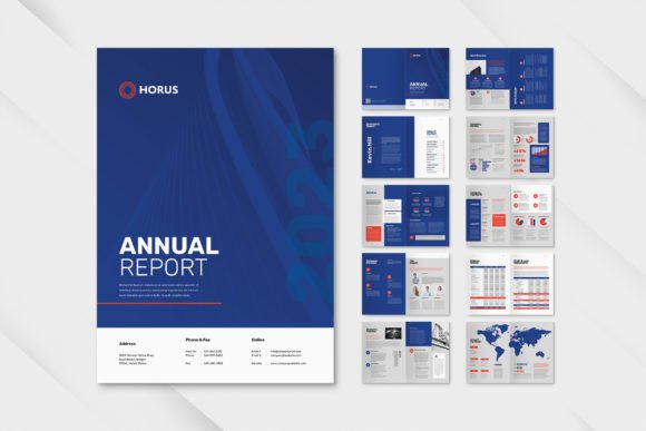 Elevate Your Brand Narrative with Annual Report Creative Elegant Blue