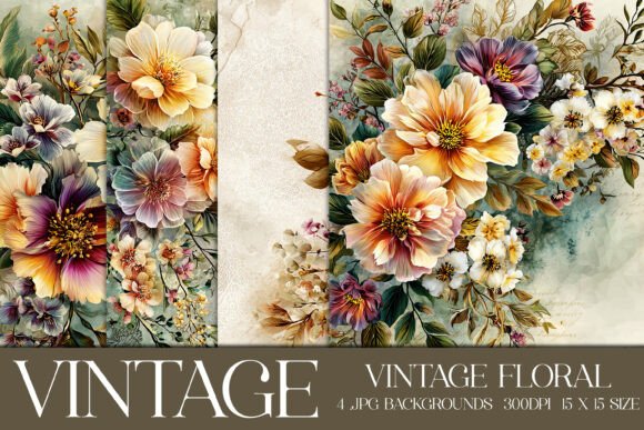 Embrace Rustic Charm: The Allure of Vintage Floral Backgrounds, S10