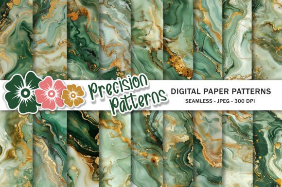 Sage Green Gold Marble Junk Backgrounds: A Modern Design Asset